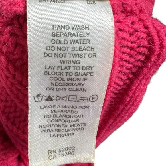 Liz Claiborne Fuchsia Zip-Up Sweater, L, Acrylic-Wool Blend, Cozy Knit - Picture 7 of 7